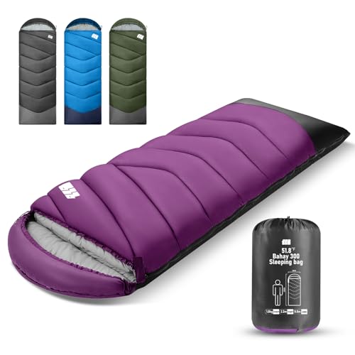 Sleeping Bags for Adults Cold Weather & Warm,Backpacking Camping Sleeping Bag for Tall Girls Boys,Lightweight,Compact,Waterproof Camping Gear for Traveling,Hiking,Hotel,Outdoor & Indoor - color: Purple, size: 4lb(40-60℉)