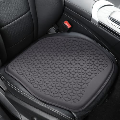 Thin Gel Seat Cushion for Car Seat, Office Chair, Wheelchair, Golf Cart - Slim Design Non-Slip Car Seat Cushions with 0.7 Inch Gel - Sciatica & Coccyx Pain Relief (Fabric, Dark Grey) - color: Dark Grey