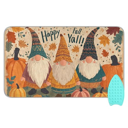 Cartoon Pumpkin Gnomes Fall Ironing Mat for Table top Portable Ironing Pad Blanket for Washer Dryer Countertop Travel - color: Cartoon Pumpkin Gnomes Fall