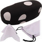 MyEyeglassCase Hard Sunglasses case - Women Glasses Case Holder - Large Durable Eyeglass Case Hard Shell with Pouch & Cloth - color: As113 Polka Dots
