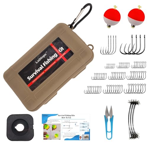 Mini Survival Fishing Kit Small Emergency Fishing TackleBox Pocket Outdoor Fishing Set Travel Party Fishing shoebox Surf Survivalist Fishing Accessories Pack Fishing Gear Gifts for Starter Men - color: Desert Sand