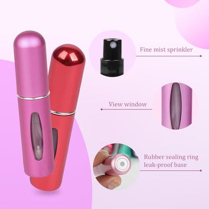 12 PCS Travel Refillable Perfume Atomizer Bottles,5ml Mini Portable Spray Bottles for Travel Accessories,Multicolor Perfume Containers