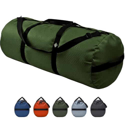 175L Extreme Duffel Bag, Heavy-Duty Gear Bag, 1050D Tuff Cloth, Diamond Ripstop, Reinforced Stitching - Green (18” x 42") - color: Forestry Green, size: 18” x 42" (175 Liters)