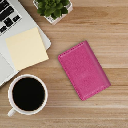 Business Credit Card Holders, Magnetic Sealing Anti Drop, PU Leather Debit Card Protector Organizer Case (Rose Red) - color: Rose Red