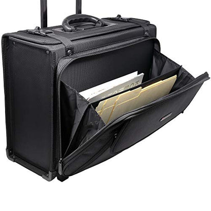 Alpine Swiss Rolling Briefcase | Laptop Bag For Men & Women | Hard Side Catalog Case on Wheels | Legal Size File Dividers | Lawyers Attache Case | Carry-On Overnight Business Travel Bag