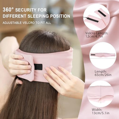 LC-dolida Sleep Mask with Bluetooth Headphones, Ice Silk Sleep Headphones with Bluetooth 5.4, Total Blackout Eye Mask for Sleeping, Sleep Soft Mask for Women Men, All Night Sleep, Travel(Pink) - color: Pink