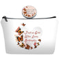 Romantic Butterfly Heart Makeup Bag Set Gift with Mirror, Cute Butterflies Around Heart Cosmetic Pouch for Women, Sweet Love Print Zipper Clutch for Girlfriend Valentine's Day Gift - color: Butterflies Love heart-white-2S