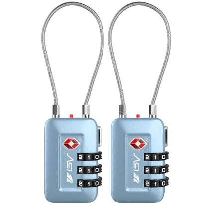 TSA Accepted Luggage Travel Lock, Set-Your-Own Combination Lock for School Gym Locker, Luggage Suitcase Baggage Locks, Filing Cabinets, Toolbox, Case Arctic Blue, 2 Pack (Limited Edition) - color: Arctic Blue, size: 2 Pack