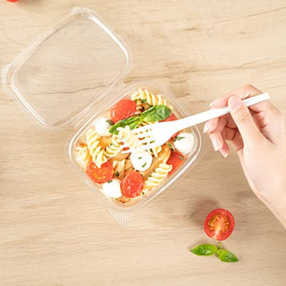 Restaurantware Thermo Tek 16 Ounce Deli Food Containers 100 Anti-Fog Hinged Lid Containers - Freezable Rectangle Clear Plastic To Go Food Containers Disposable - size: 16 oz