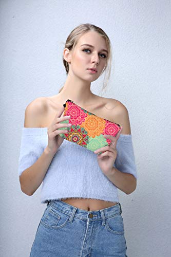 Deanfun Cosmetic Bag for Women, Mandala Flowers Waterproof Makeup Bags Roomy Toiletry Pouch Travel Accessories Gifts (51560) - color: 51560