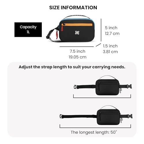 Sherpani Hyk, Small Sling Bag, 1L Belt Bag, Lightweight Travel Fanny Pack, Sling Crossbody Purse with RFID Blocking - color: Chromatic - Heritage