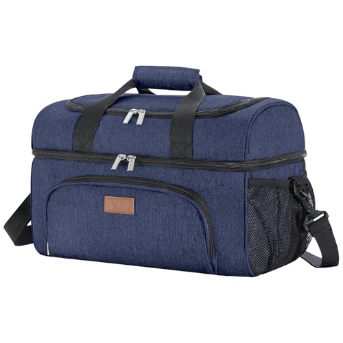 Lifewit Insulated Cooler Bag, Large Leakproof Beach Cooler, Lightweight Portable Double Layer Soft-Sided Travel Ice Chest for Camping, Kayaking, Road Trips, Grocery Shopping - color: Blue, size: 48-can