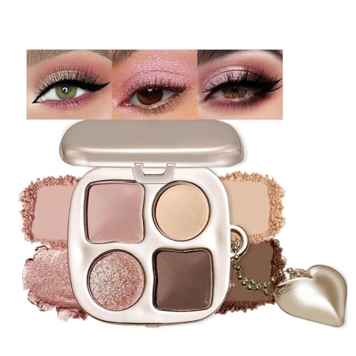 Neutral Pink Brown Eyeshadow Palette, Soft Glam Eye Shadow with Matte Rose, Champagne Shimmer & Cocoa Brown, Blendable Natural Daily Makeup, Long Lasting Lightweight Eye Makeup, Sombra de Ojos 02 - color: A02