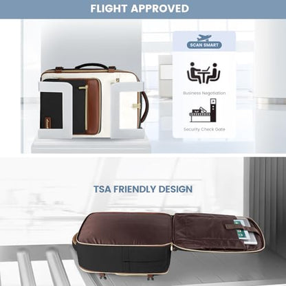 LOVEVOOK Travel Backpack For Women,50L Carry On Backpack Flight Approved,TSA Personal Item Travel Bag Fits 18 Inch Laptop,Business Weekender Overnight Daypack with Toiletry Bag and Cubes - color: Ink Blue and Light Blue and Black, size: 18 Inch-50L-4Pcs