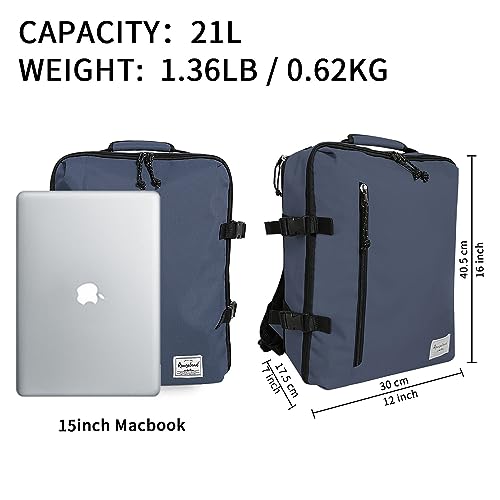 Small Carry-on Personal Item Backpack with luggage strap, Laptop Backpack for Men and Women, Business Travel Gym Sport, Pewter - color: Pewter