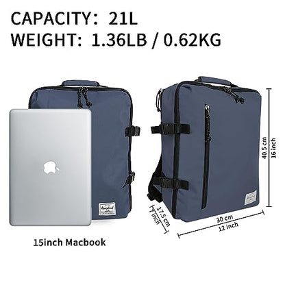 Small Carry-on Personal Item Backpack with luggage strap, Laptop Backpack for Men and Women, Business Travel Gym Sport, Pewter - color: Pewter