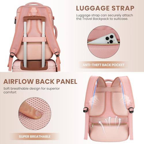 YAMTION Luggage Sets 6 Piece,Hardside 20In Suitcase with Spinner Wheels,TSA Lock,Carry On Suitcase Travel Essentials for Personal Items,Pink - color: Pink