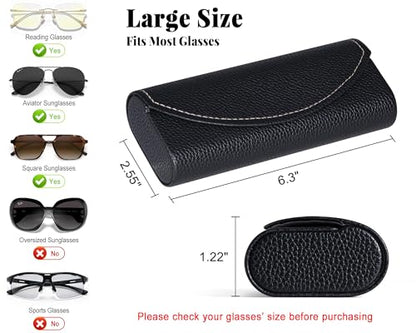 RayLove Ultimate Glasses Case Kit, Hard Shell Sunglasses and Eyeglass Case with Cleaning Cloth, Screwdriver, Ear Hooks - style: 1pack,black