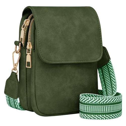 Fashion Small Crossbody Bags for Women Trendy Designer Cell Phone Purses Wallets with Card Holder Anti Theft Travel - color: Darkgreen