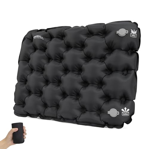 EULANT Lightweight Inflatable Seat Cushion Waterproof Air Cushion,Portable Travel Cushion Suitable for Camping Hiking Climbing Bleacher, Home and Office - color: Black, size: Nylon Seat Cushion