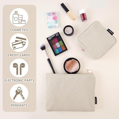 MAGEFY Makeup Bag Small Cosmetic Bag for Women - color: Beige