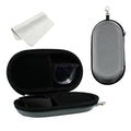 Double Eyeglasses Case, Hard Shell Dual Sunglasses Organizer with Zipper Clip Travel Glasses Storage for Women Men - color: Gray