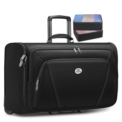 MATEIN Rolling Garment Bags for Airline Travel, Wheeled Carry On Garment Bag with Wheels & 2 Packing Cubes, Wrinkle Free Business Suit Luggage Suitcase Fits 17.3" Laptop for Men Women, Black - color: Black, size: Medium - Carry-On
