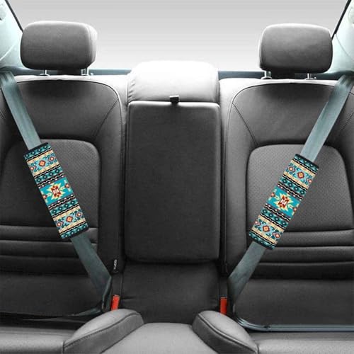 Aztec Auto Seat Belt Cover Seatbelt Shoulder Pad 2 Pack Comfortable Car Interior Automotive Anti-Slip Shoulder Strap Protect Fit Most Car, Truck, Suv, or Van - color: Aztec