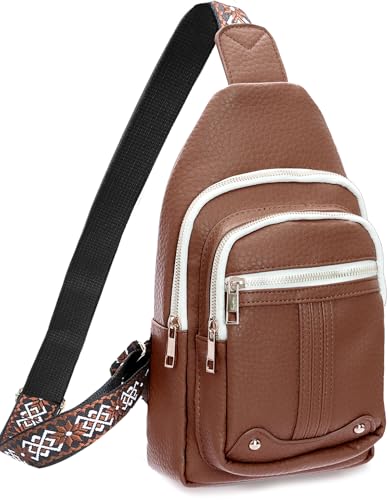 Mothers Day Gifts for Mom Grandma Nana Aunt Teacher Nurse Crossbody Bags Gifts for Women Birthday Gift for Her Family Small Crossbody Sling Bag Fanny Pack Chest Travel Purse zChristmas Gift Ideas - color: Brown