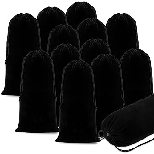 Wesiti 12 Pcs 8 x 18 Inch Shoe Bags for Travel Flannel Fabric Shoe Dust Bag with Drawstring Flannel Pouch Washable Breathable Covers Protecting Storing Boots Travel Luggage
