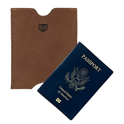 Hide & Drink, Travel Passport Pocket Sleeve Handmade from Full Grain Leather - Single Malt Mahogany - color: Single Malt Mahogany