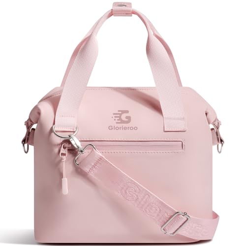 GLORIEROO Pastel Lunch Box Women | Insulated Soft Waterproof Leakproof Lunch Bag Cooler | Adjustable Strap | BPA-Free - color: Rose Quartz