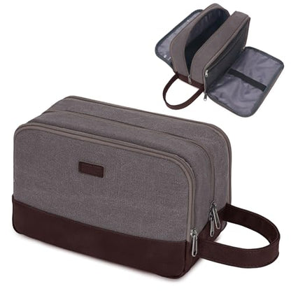 WANDF Travel Toiletry Bag for Men Large Toiletries Shaving Bag Water Resistant Hanging Dopp Kit Travel Accessories Bag for Women Men (Taupe) - color: Taupe