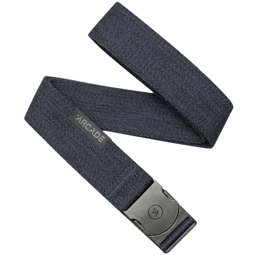 Arcade The Original Unisex Adventure Belt, Heavy Duty Elastic Webbing, Non-Metal Travel Friendly Buckle - color: Foundation - Heather Navy