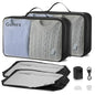 Gonex Vacuum Compression Bag with Pump - Reusable, Waterproof Travel Packing Organizer with Wide Opening, Handle & View Window for Suitcase, Backpack & Clothes Storage (2 Bags + 1 Pump) - size: 2Bags+1Pump