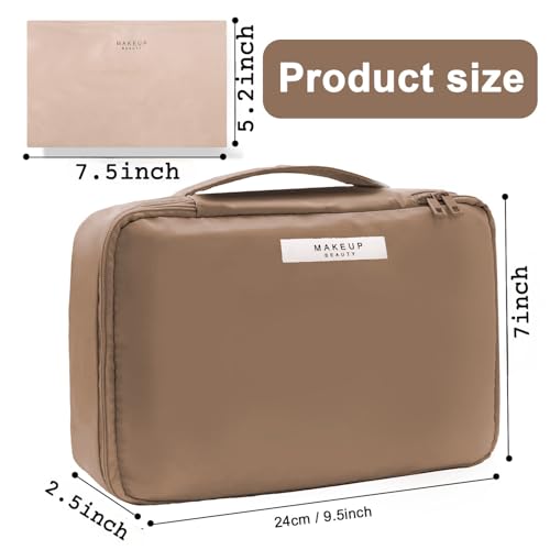 Queboom Travel Makeup Bag Cosmetic Bag Makeup Bag Toiletry bag for women and men (Coffee) - color: Coffee
