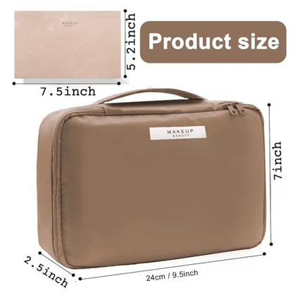 Queboom Travel Makeup Bag Cosmetic Bag Makeup Bag Toiletry bag for women and men (Coffee) - color: Coffee