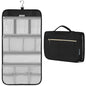 PAVILIA Hanging Toiletry Bag for Women Men, Large Foldable Toiletries Organizer with Hook, Water-Resistant Makeup Cosmetic Rollup Case, Clear Pockets for Bathroom, Gym, Cruise (Black) - color: Black