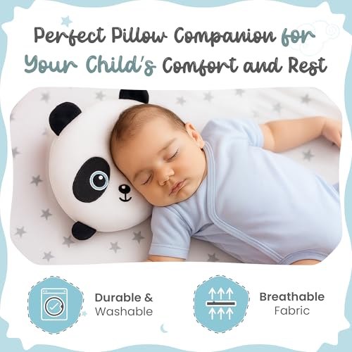 Child Travel Sleep Mask and Pillow Set - 2 in 1 Cute Character Design for Kids Rest, Naps and Relaxation. Soft Comfort with Bag Cover, Perfect for Flights, Car Trips 15cm (White) - color: White