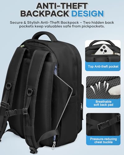 Vacuum Backpack Travel Backpack with vacuum system with Pumpm, Mochila de Viaje Compresion al vacio, Personal Item Carry on Bag, Black - color: C- Black