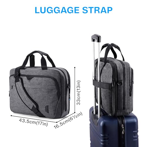 BAGSMART 17.3 Inch Laptop Bag, Expandable Computer Bag Laptop Briefcase Men Women,Laptop Shoulder Bag,Work Bag Business Travel Office, Dark Grey - color: Dark Grey-17.3 Inch