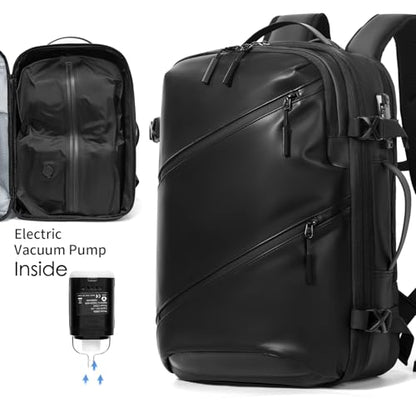 Vacuum laptop bag Compression Backpack Expandable, TSA-Approved Carry-On Water-Resistant Design for Travel with air pump (Pump included, Large) - color: Pump included