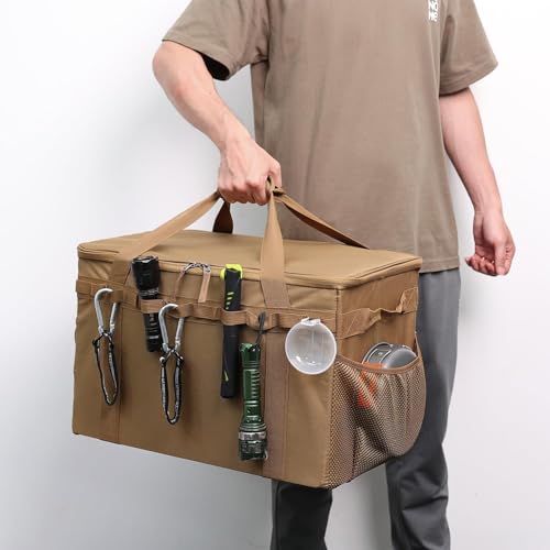 Tactical Camping Storage Bag - 46L Utility Tote Bag Trunk Organizer (Black) - color: Black