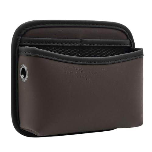 Car Seat Side Storage Pocket, Small Car Seat Organizers PU Leather Car Console Organizer Pocket Multifunctional Console Side Organizer Bag for Phone, Keys, Sunglass, Wallet (1Pack, Brown) - color: Brown