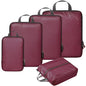 BAGAIL 5 Set Ultralight Compression Packing Cubes Travel Accessories Expandable Packing Organizers(Burgundy) - color: Burgundy