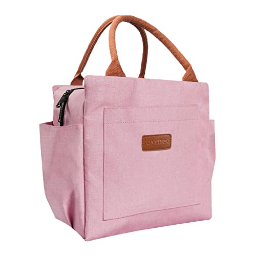Joymee Insulated Lunch Bag For Women Reusable Leakproof - Light Pink | Spacious Storage, Bottle Holder & Pockets, Leakproof Insulated, for Work, Travel, Picnic, Daily Use, for Adult - color: 04 Light Pink