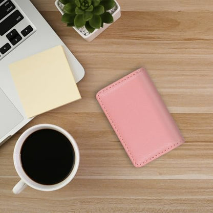 Business Credit Card Holders, Magnetic Sealing Anti Drop, PU Leather Debit Card Protector Organizer Case (Rose Pink) - color: Rose Pink