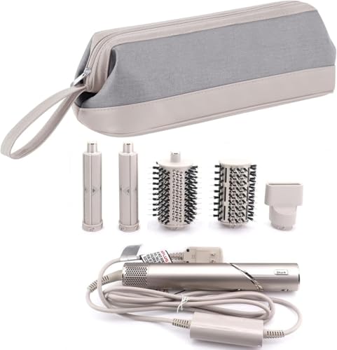 2026 Latest Shark Flex Style Travel Case for Dyson Airwrap Hair Dryer Brush Revlon Hair Tools Travel Bag Carrying Case Flat Curling Iron Organizer (Light Gray) - color: Light Gray