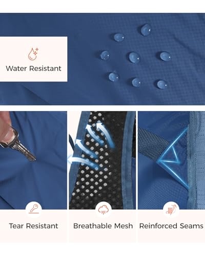 ECOHUB 15L Lightweight Packable Hiking Backpack for Travel, Small Daypack with Chest Strap & Phone Pocket, Water Resistant Foldable Backpack for Men Women - color: Blue
