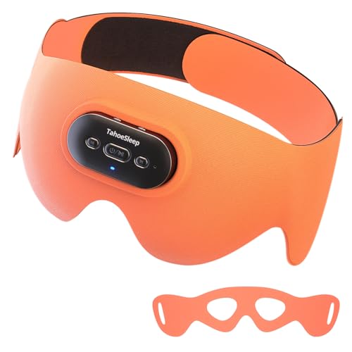 Sleep Headphones for Side Sleepers, Ultra-Thin Adjustable Stereo Speakers, Sleep Mask with Bluetooth 5.4, 64-Hour Ultra-Long Battery Life for Sleeping, Travel & Meditation, Unique Gift - color: Sunset Orange